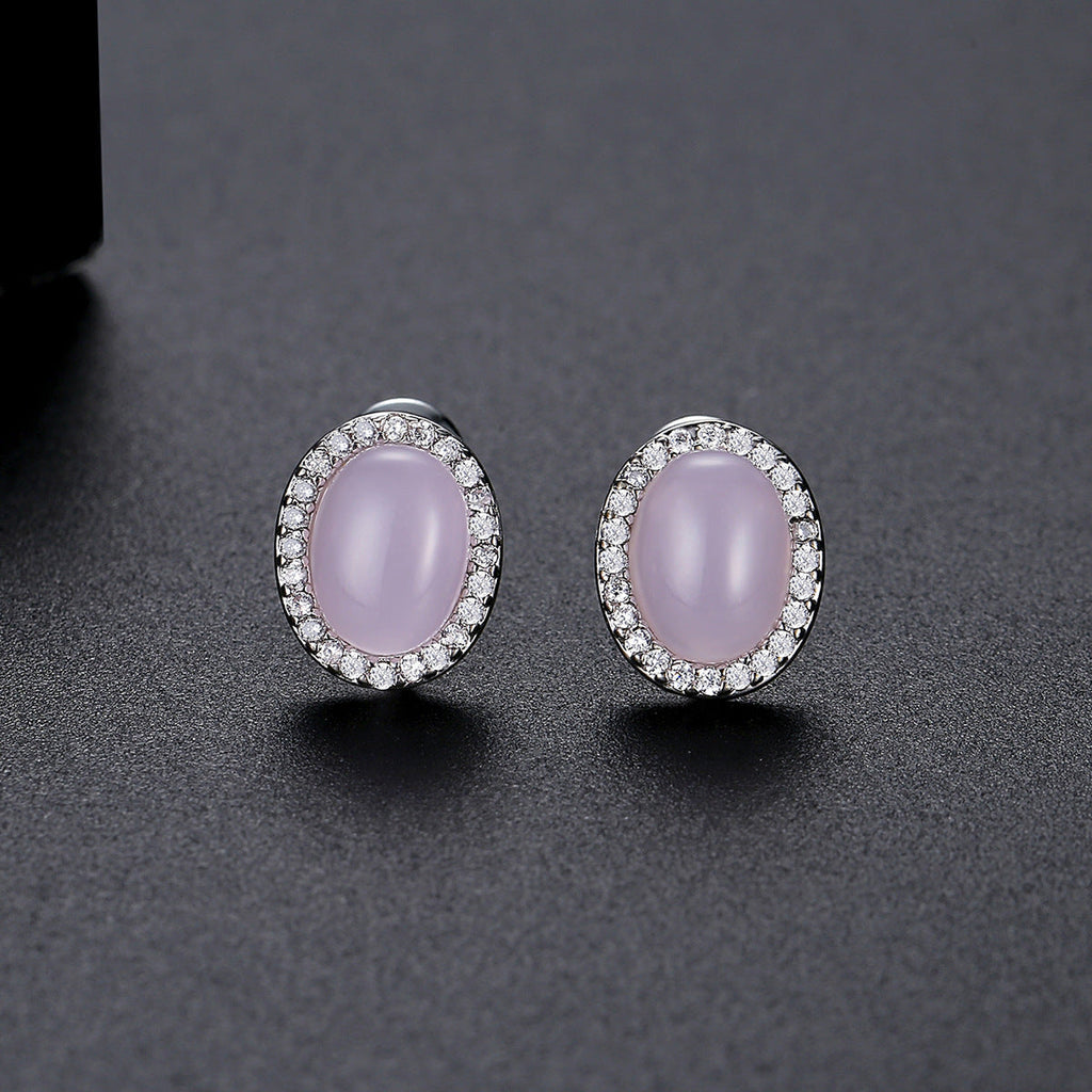 Zircon Gemstone Stud Earrings
