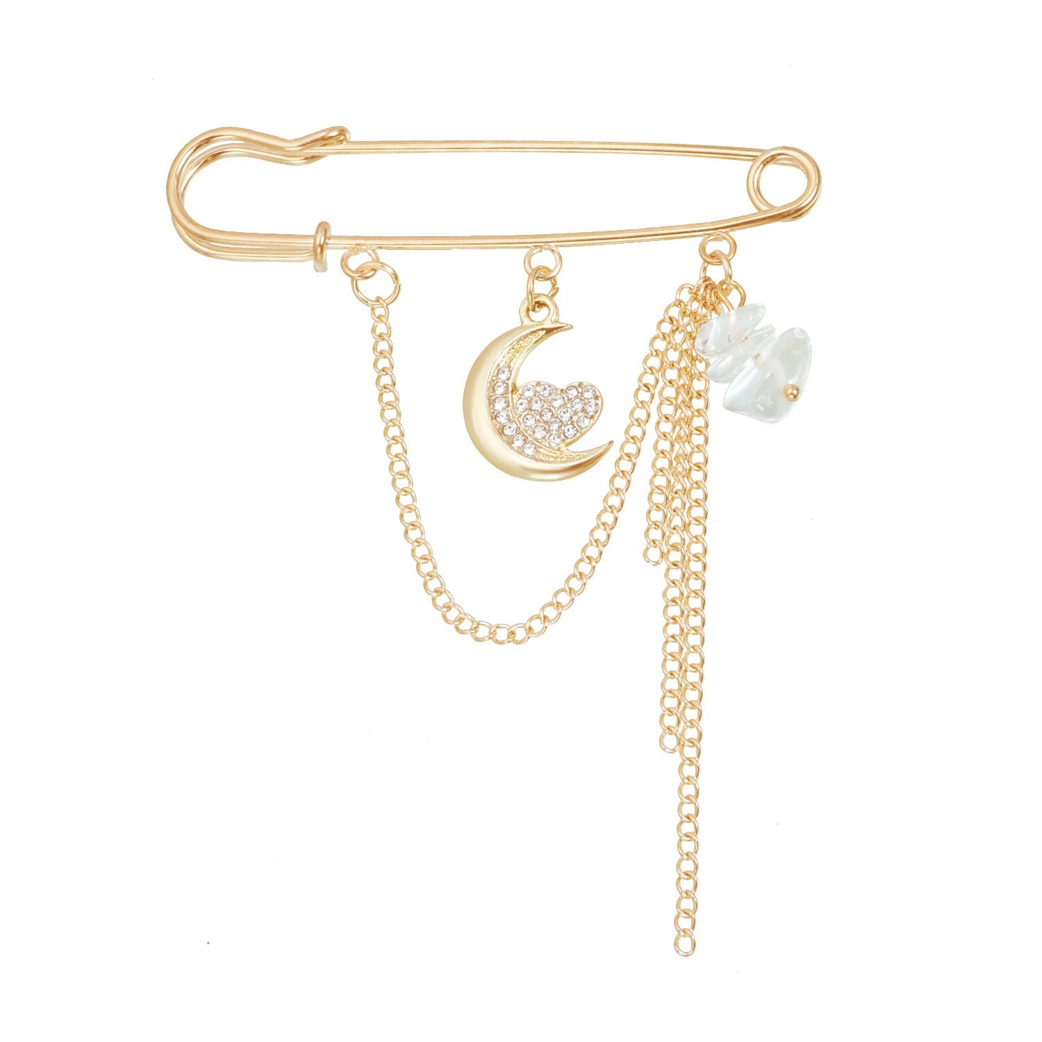 Love Moon Bear Flower Element Brooch Pin for Clothing Suit