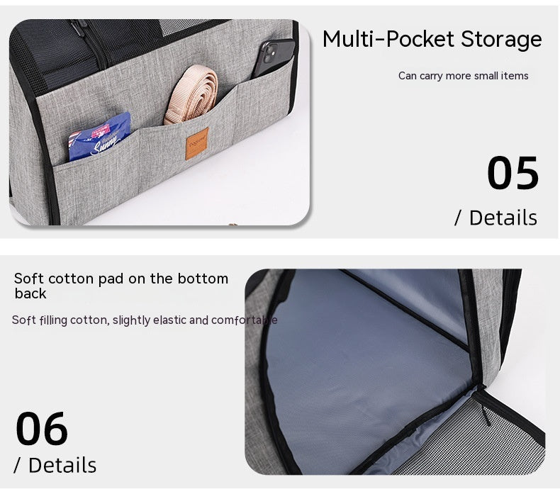 Folding Dog Car Seat Cage | Portable Travel Nest & Carrier for Pets