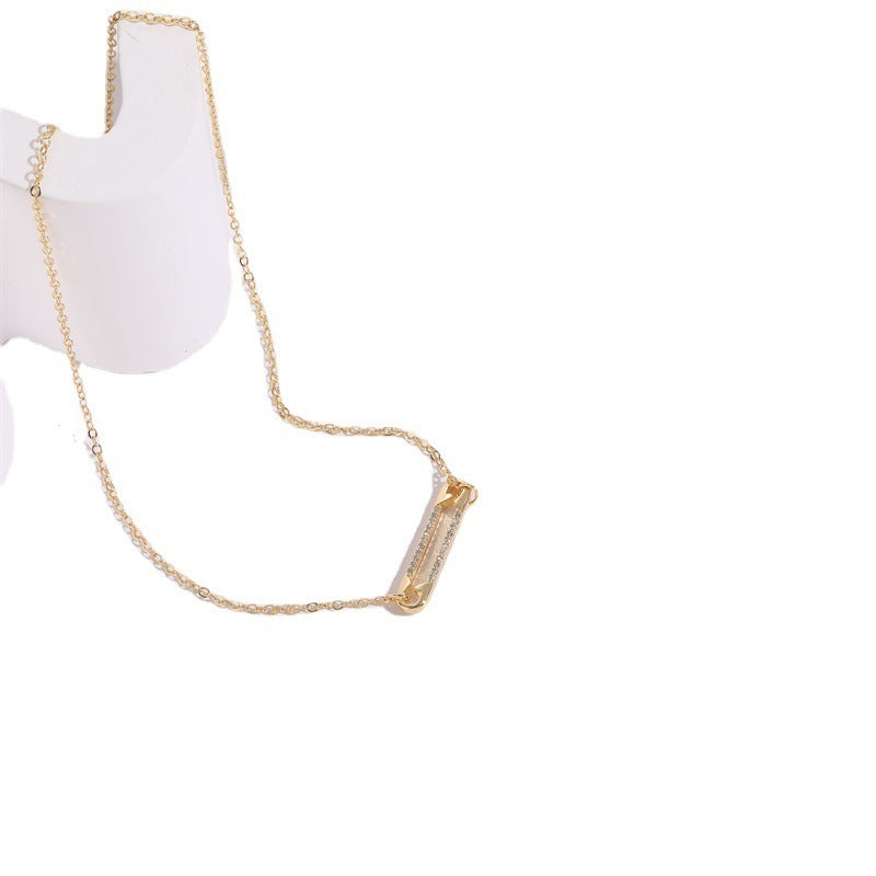 Versatile 14K Gold Zircon Pendant Pin