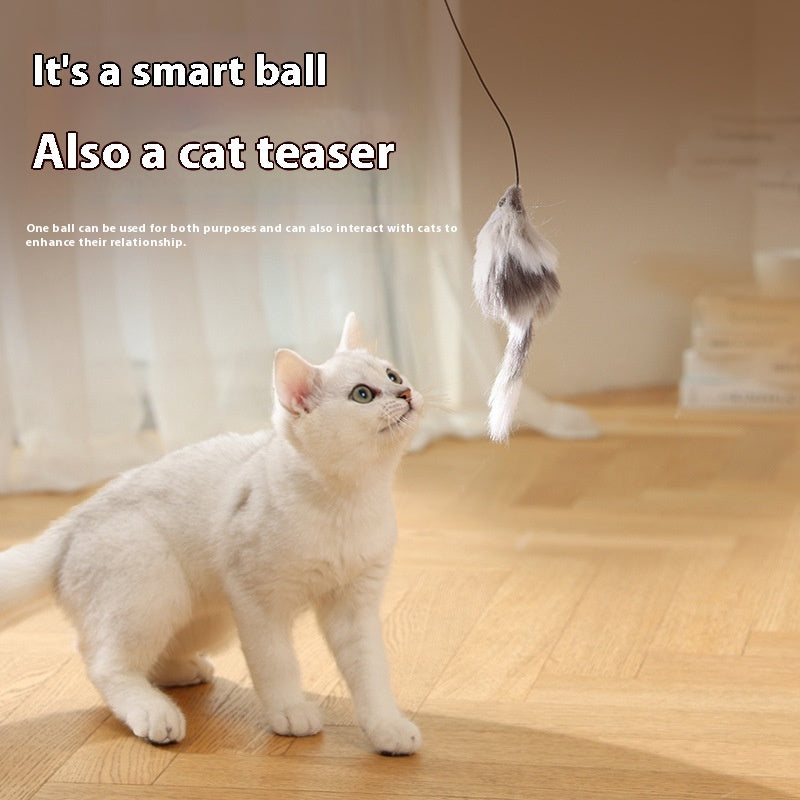 Intelligent Cat Teaser Ball | Automatic Moving Toy with Mouse Sounds for Pets