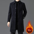 Deluxe Men's Wool Coat | Warm Velvet Lined Lapel Winter Overcoat