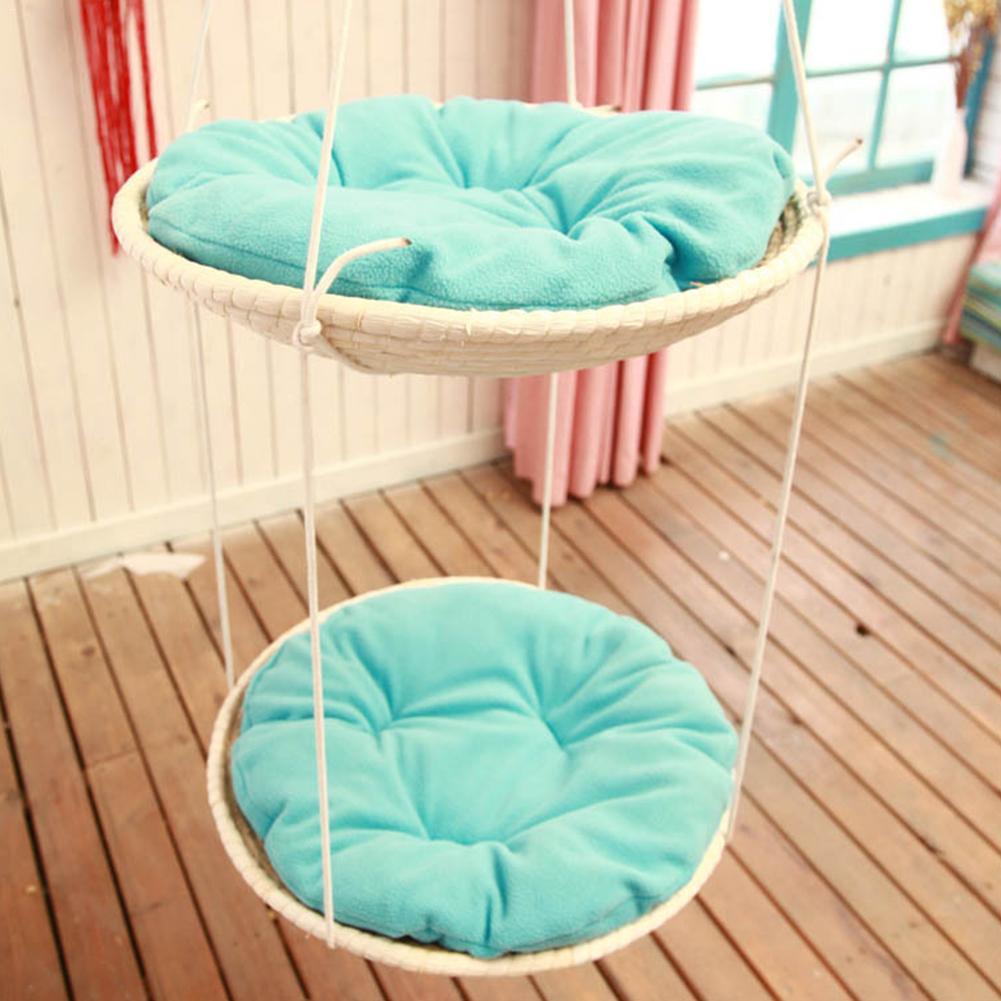 Natural Straw Cat Hammock & Climbing Frame | Handwoven Cat Nest Bed