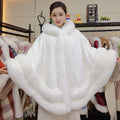 High-Grade Solid Color Flannel Cloak Shawl