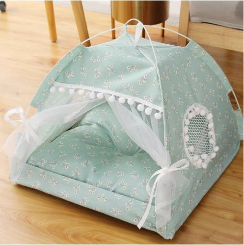 Removable & Washable Semi-Enclosed Pet Bed | Warm Snuggle Cave House