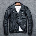 Men's Pure Cowhide Biker's Leather Jacket | Genuine Motorcycle Rider Coat