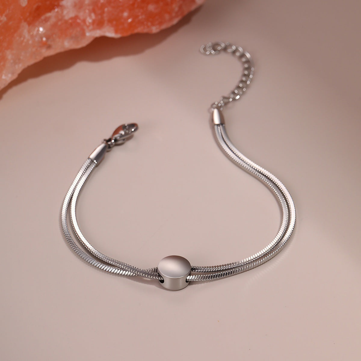 Women's Minimalist 18K Gold Plated Titanium Snake Chain Bracelet