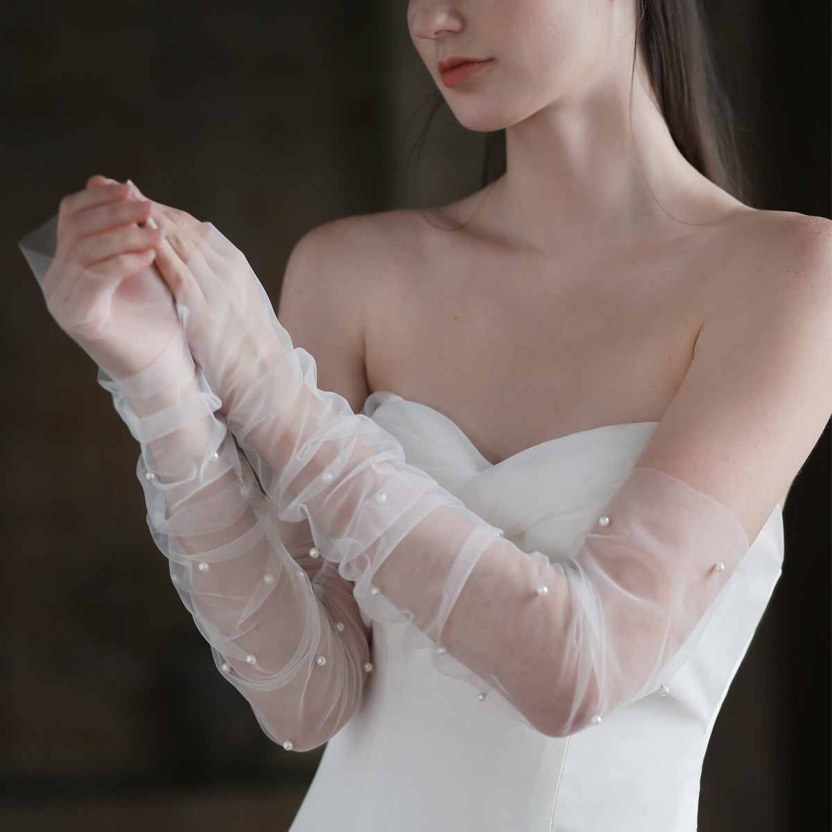 Elegant Long White Wedding Gloves for Brides