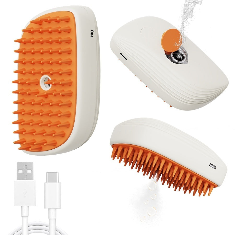 Electric Pet Steam Comb | USB Rechargeable Spray Massage & Hair Removal Tool