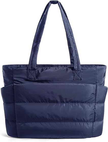 Puffy Bubble Tote Bag with Zipper Lightweight Quilted Puffer Tote Bag