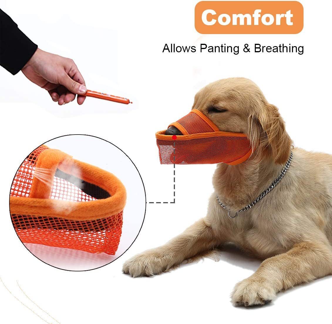 Breathable Mesh Dog Muzzle | Anti-Bite, Anti-Barking, & Anti-Eating for All Sizes