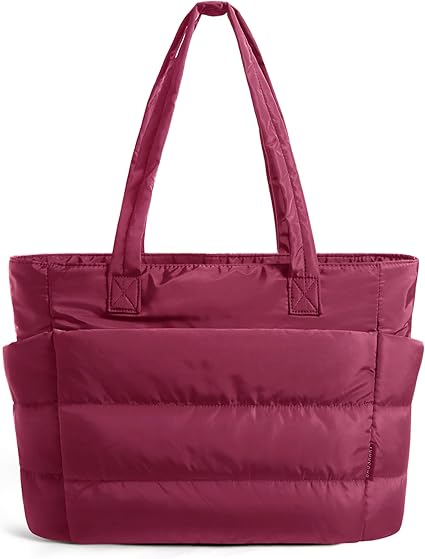Puffy Bubble Tote Bag with Zipper Lightweight Quilted Puffer Tote Bag