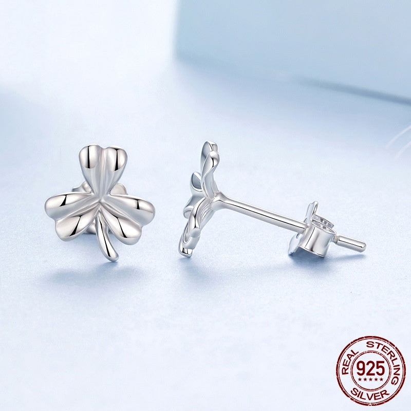 Sterling Silver Minimalist Leaf Studs