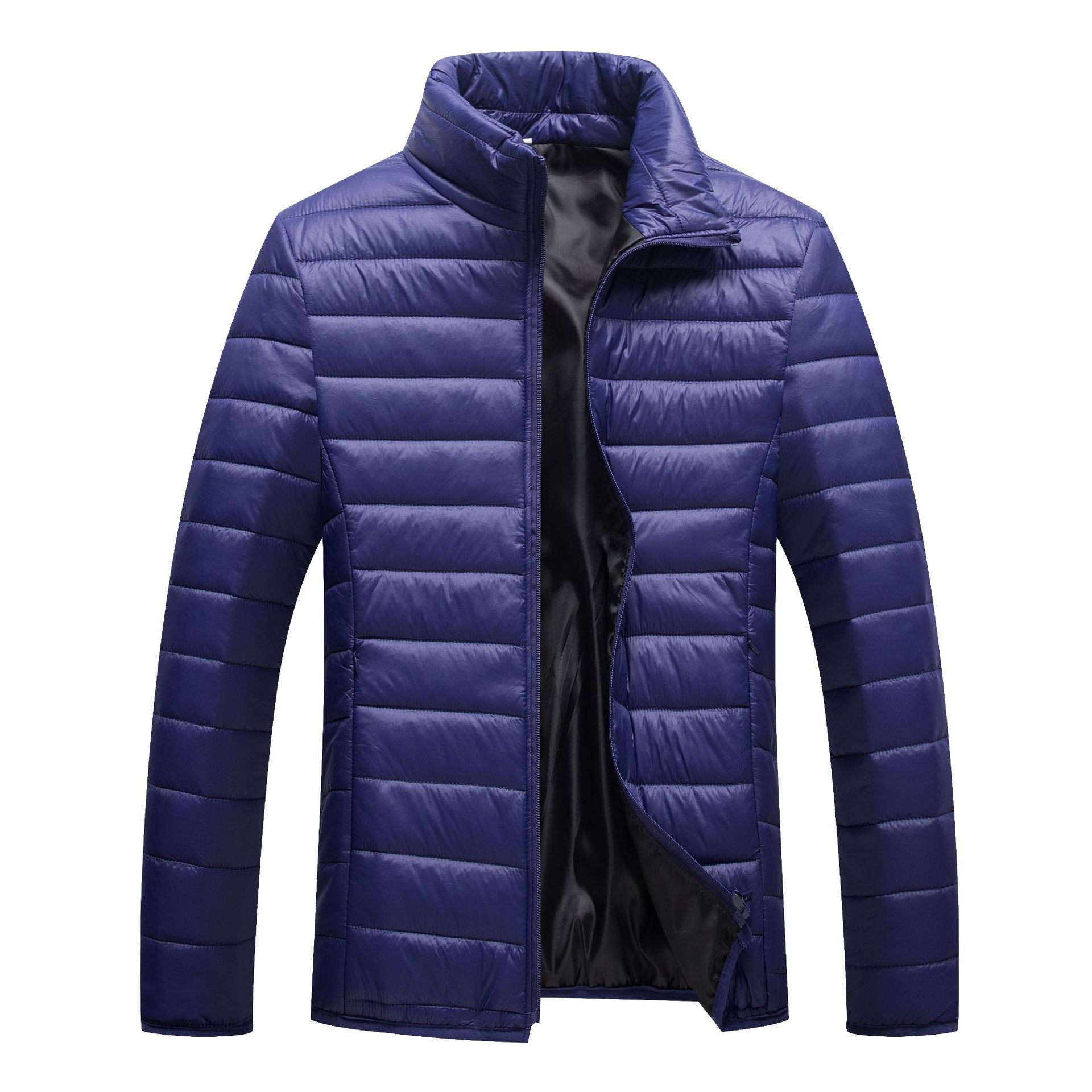 Warm Candy Color Cotton Padded Jacket | Men's Casual Zip-Up Hooded Coat