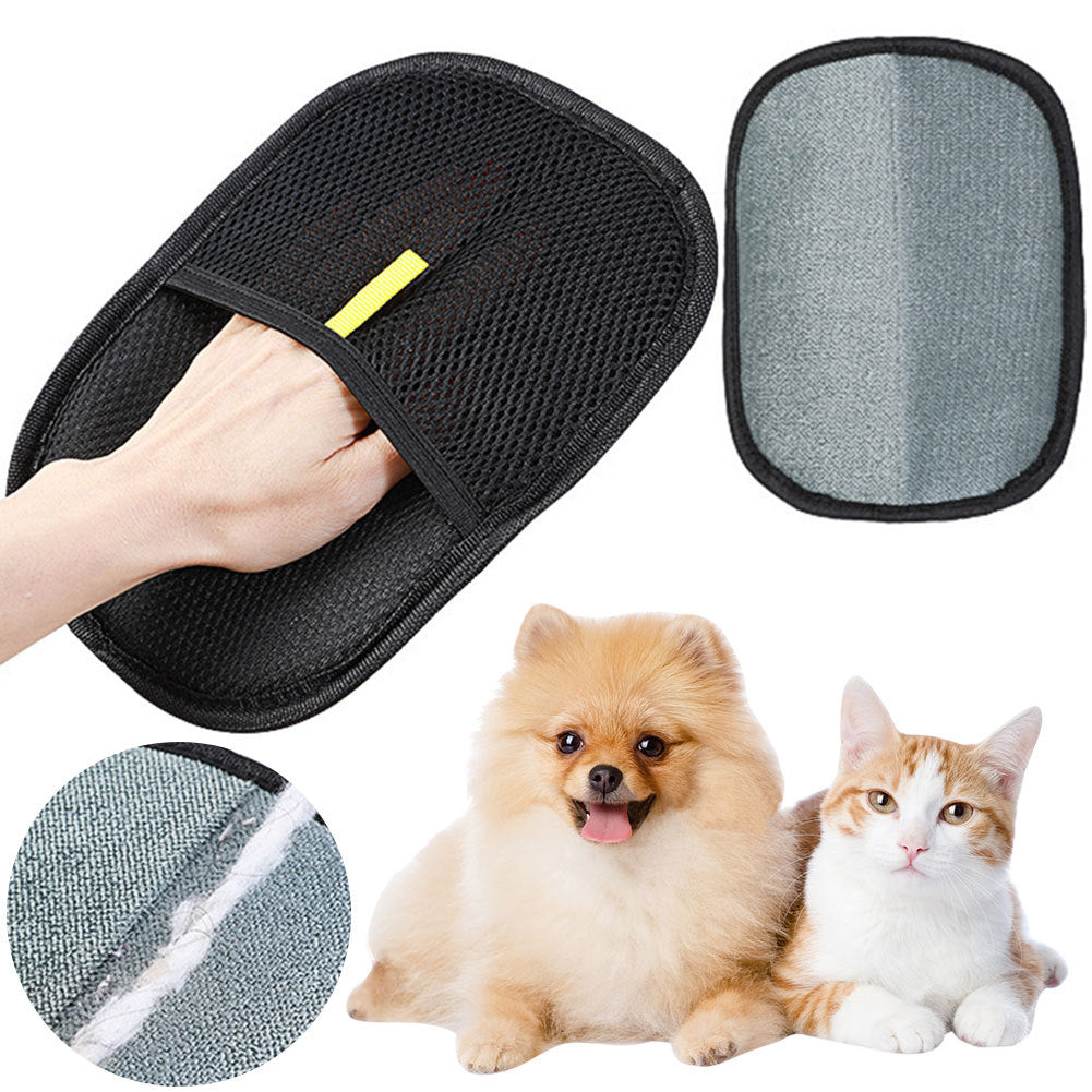 Pet Hair Remover Grooming Glove | Deshedding Brush Mitt for Dogs, Cats & Rabbits
