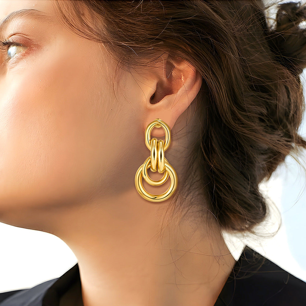 Everyday Wear Fade-Resistant Ring Earrings