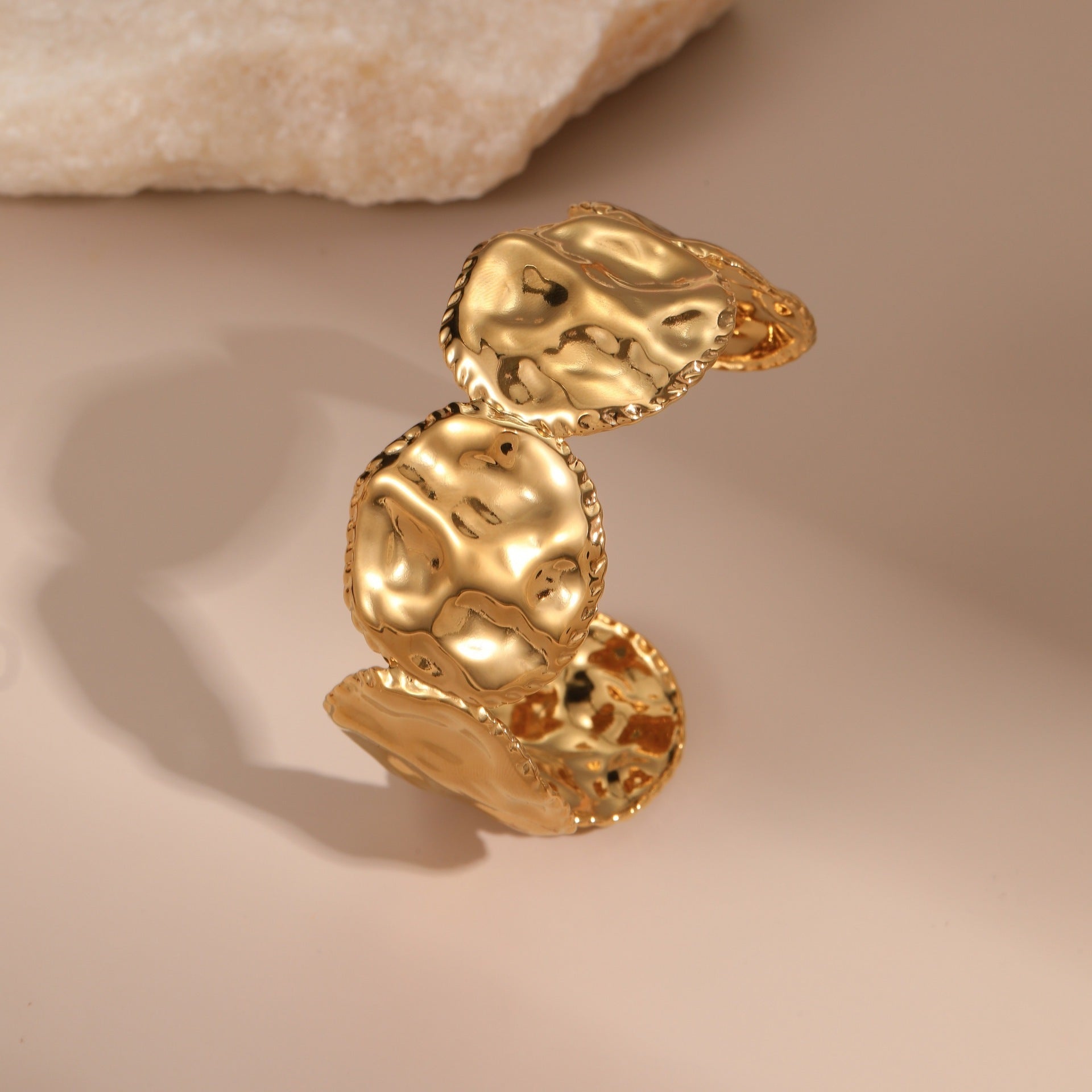 Elegant Stainless Steel Leaf Charm Wristband Bracelet