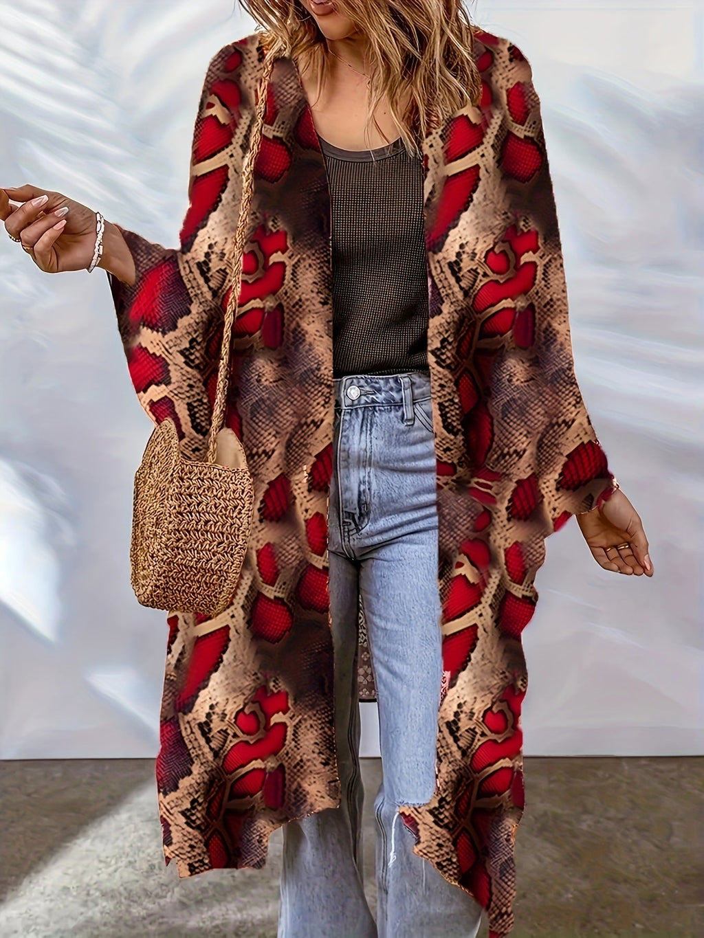 Women's Loose Aztec Cardigan Cloak