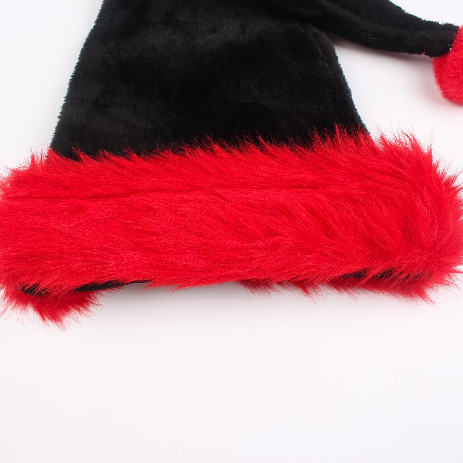 Halloween & Christmas Black Plush Santa Hat