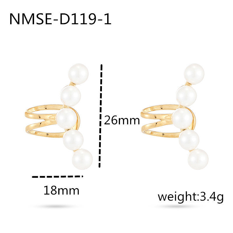 Women's All-Match Pearl Titanium Steel Dangle/Hoop Earrings