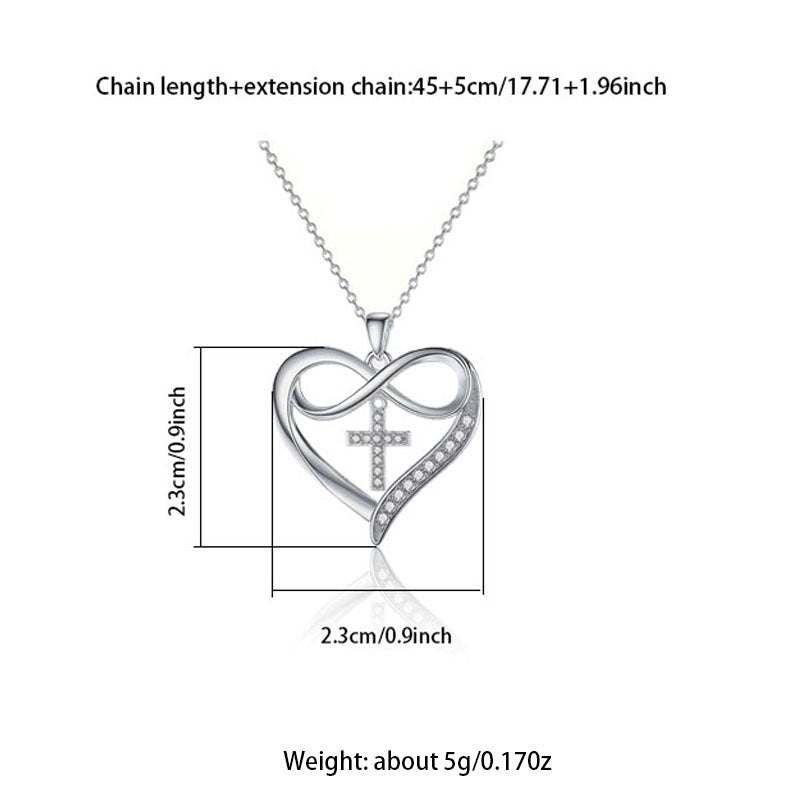 Minimalist Heart & Cross Design Necklace for Women