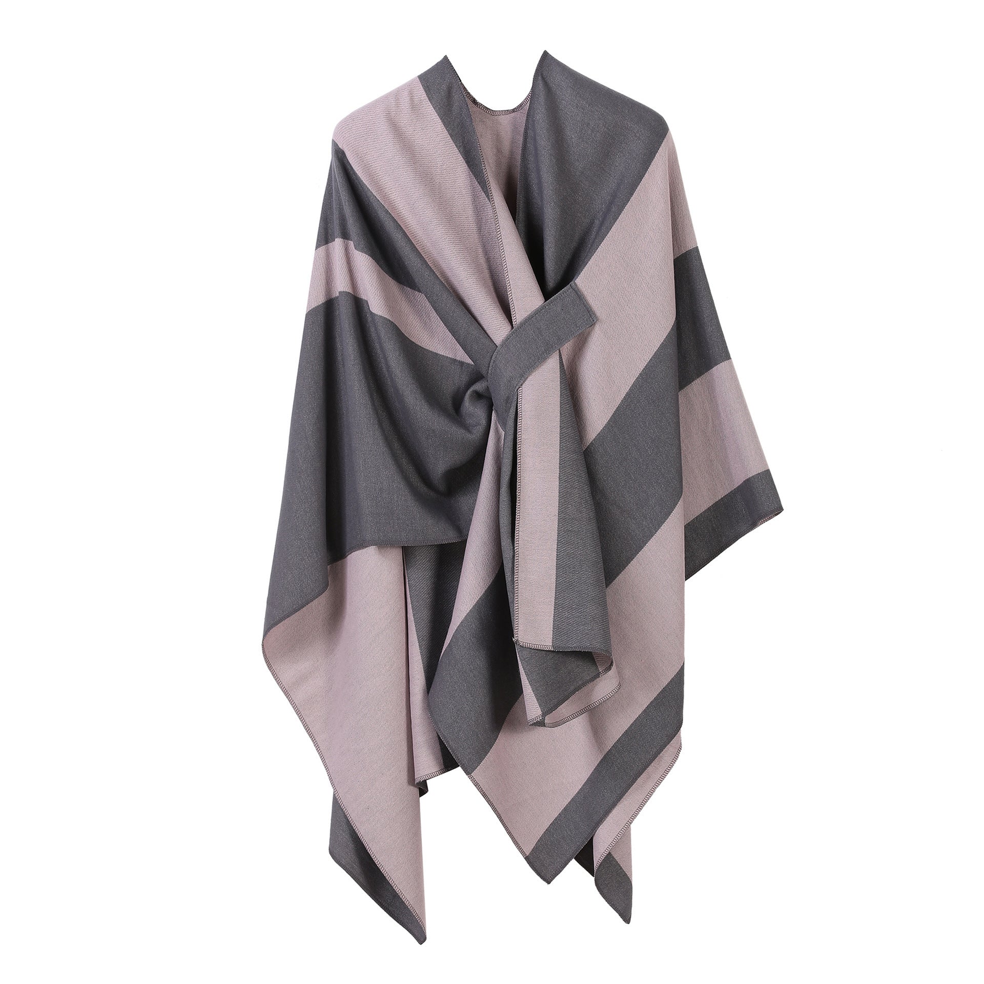 Versatile Double-Sided Split Shawl Plus Bar