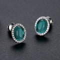 Zircon Gemstone Stud Earrings