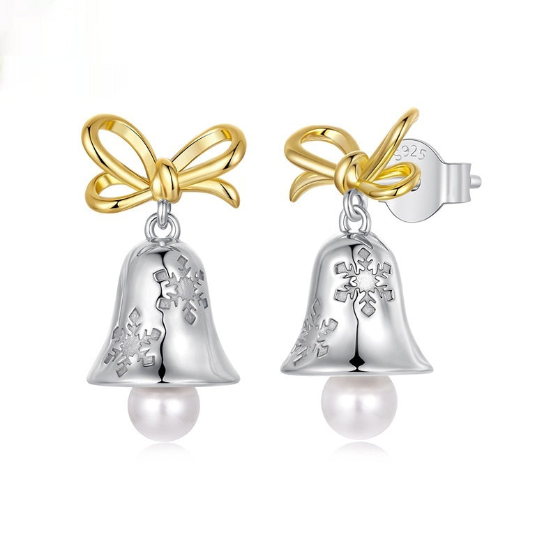Festive Bell & Snowflake Drop Earrings