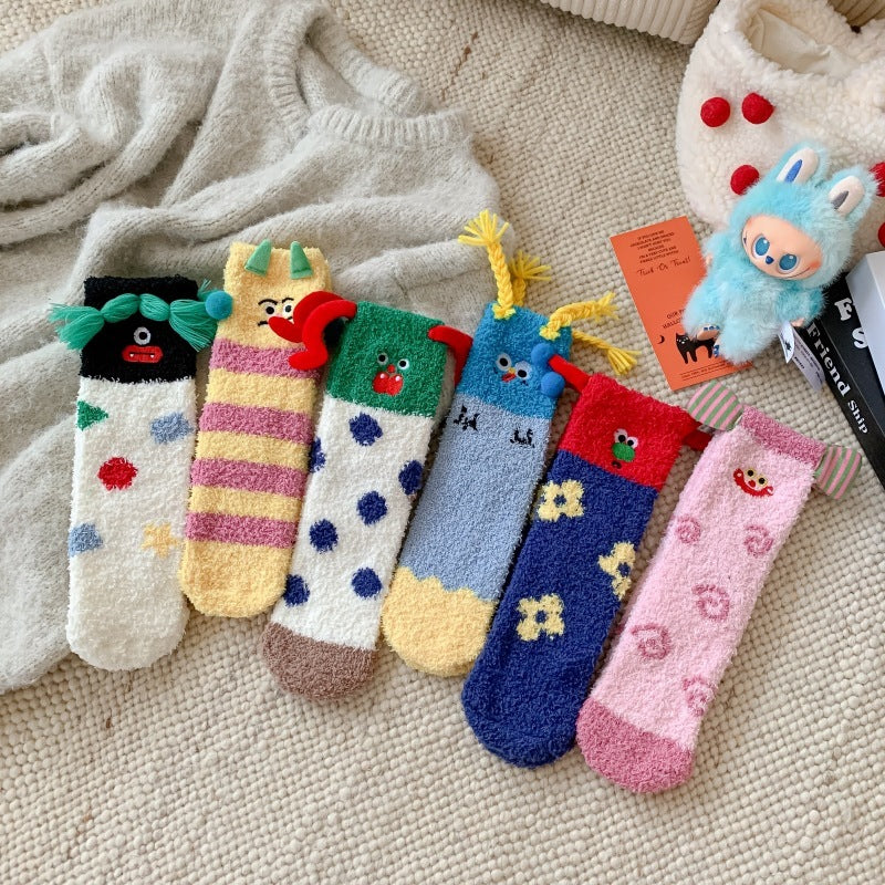 Women's Coral Fleece Winter Thermal Sleep Socks