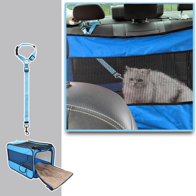 Soft Folding Pet Carrier Cage | Travel Bag with Locking Safety Zippers