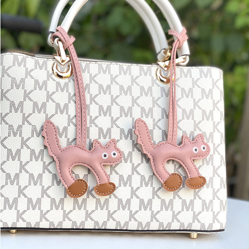 Cute Women's Mini Leather Cat Handbag/Purse Pendant