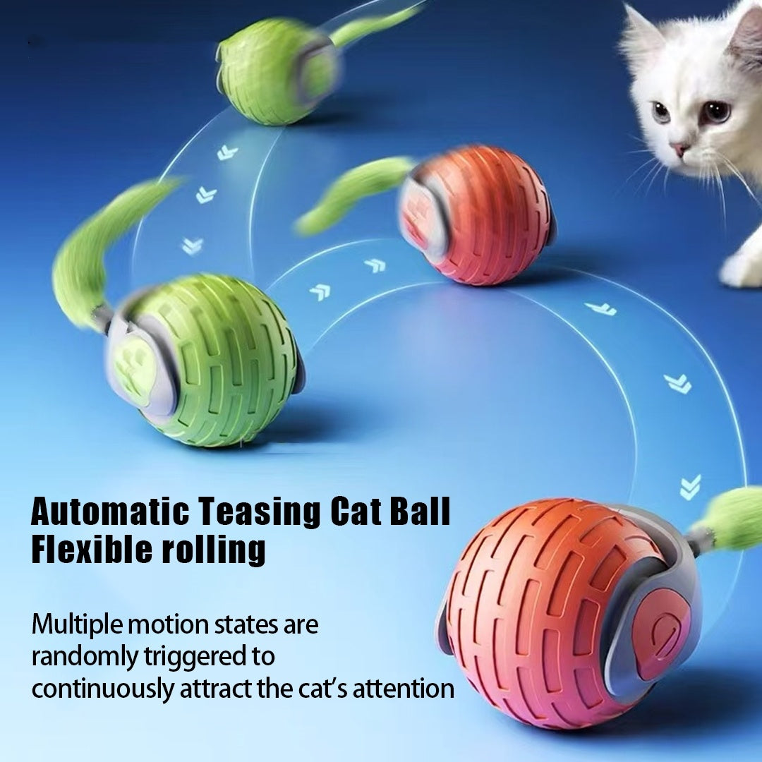 Self-Rolling Smart Cat Toy | Auto Electric Ball Teaser for Interactive Play & Fun