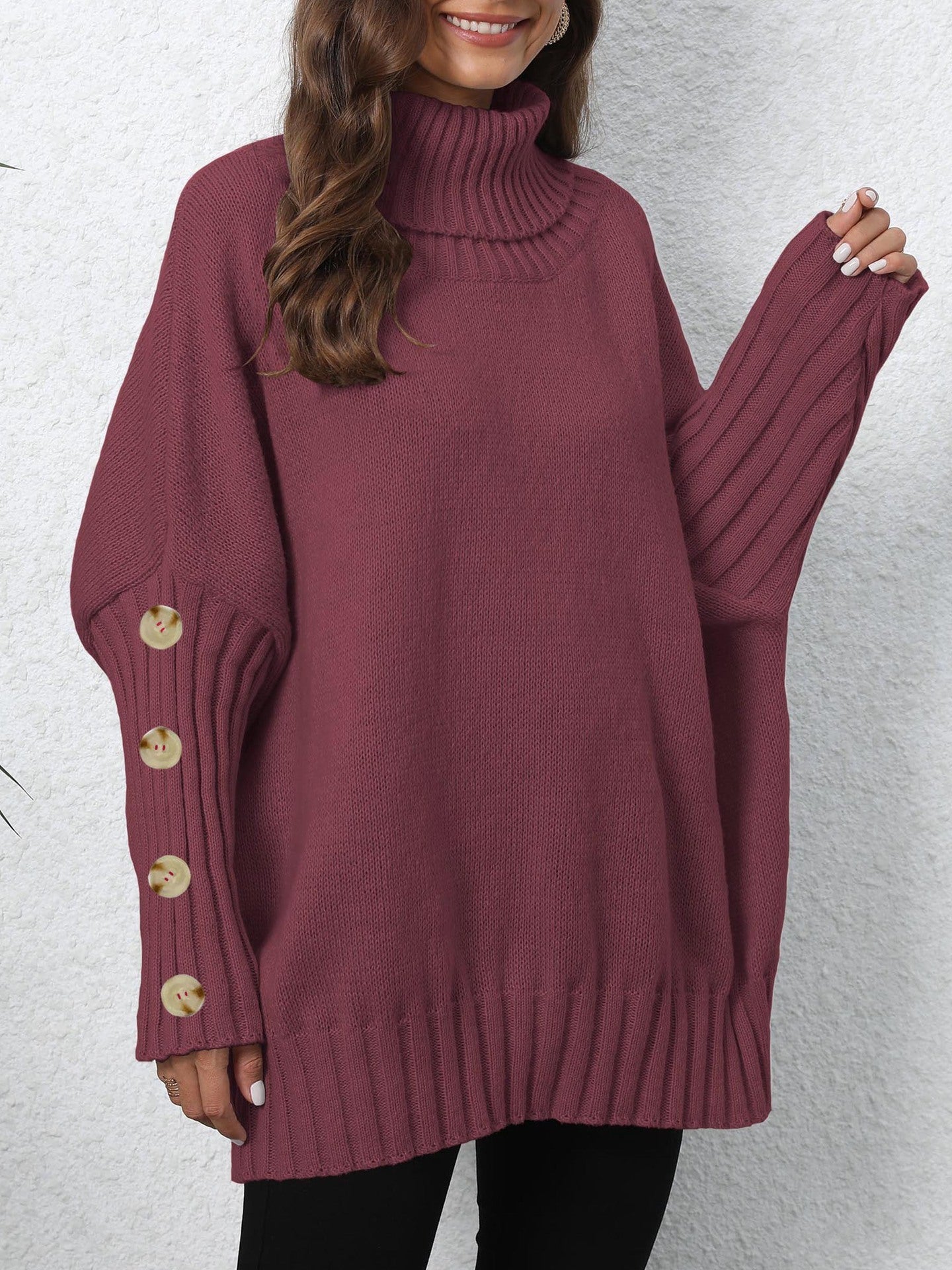 Women's Turtleneck Lapel Knit Pullover