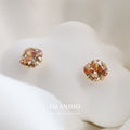 Simple Korean Style Citrine Silver Earrings