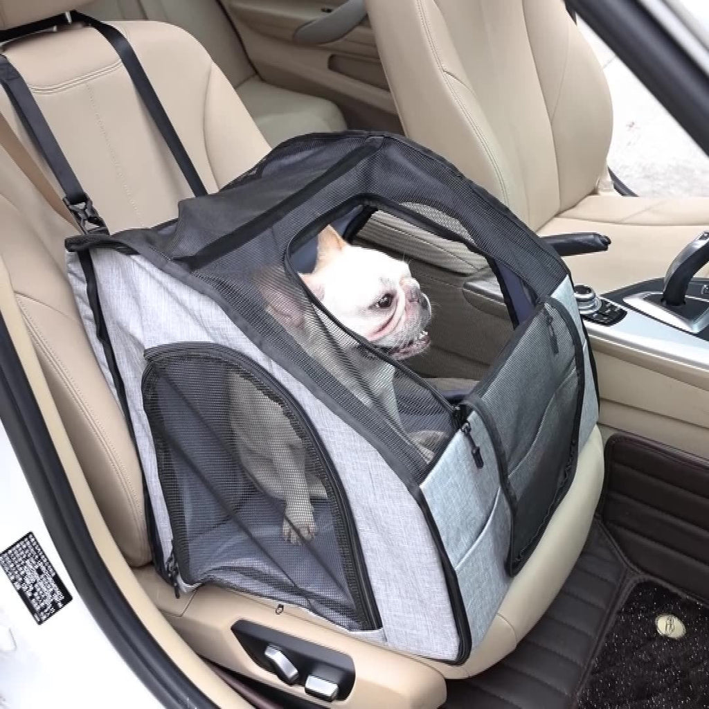 Folding Dog Car Seat Cage | Portable Travel Nest & Carrier for Pets