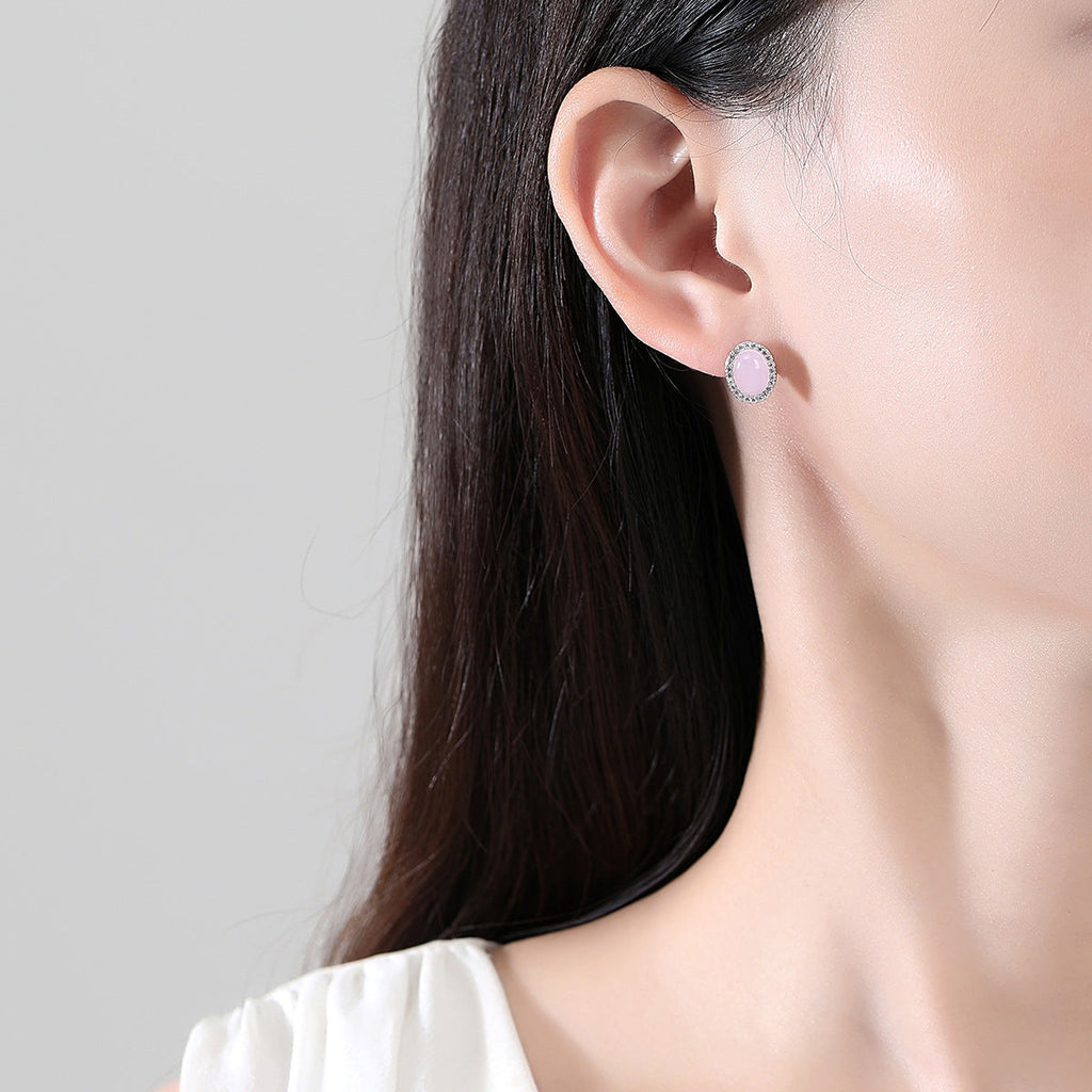 Zircon Gemstone Stud Earrings