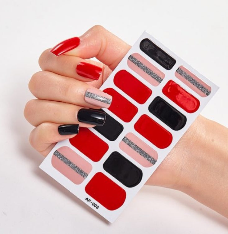 Adhesive Nail Polish Wraps with Glue