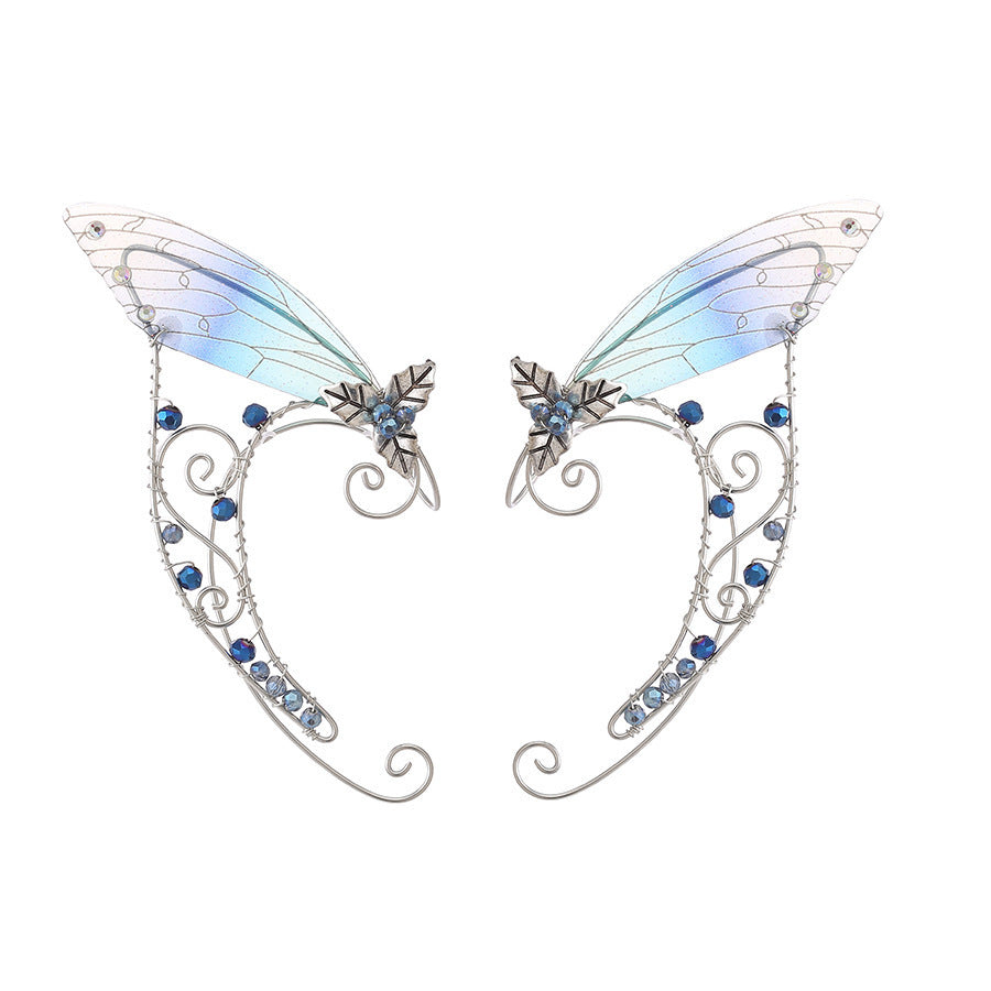 Elegant Women's Crystal Wing Non-Pierced Ear Cuff