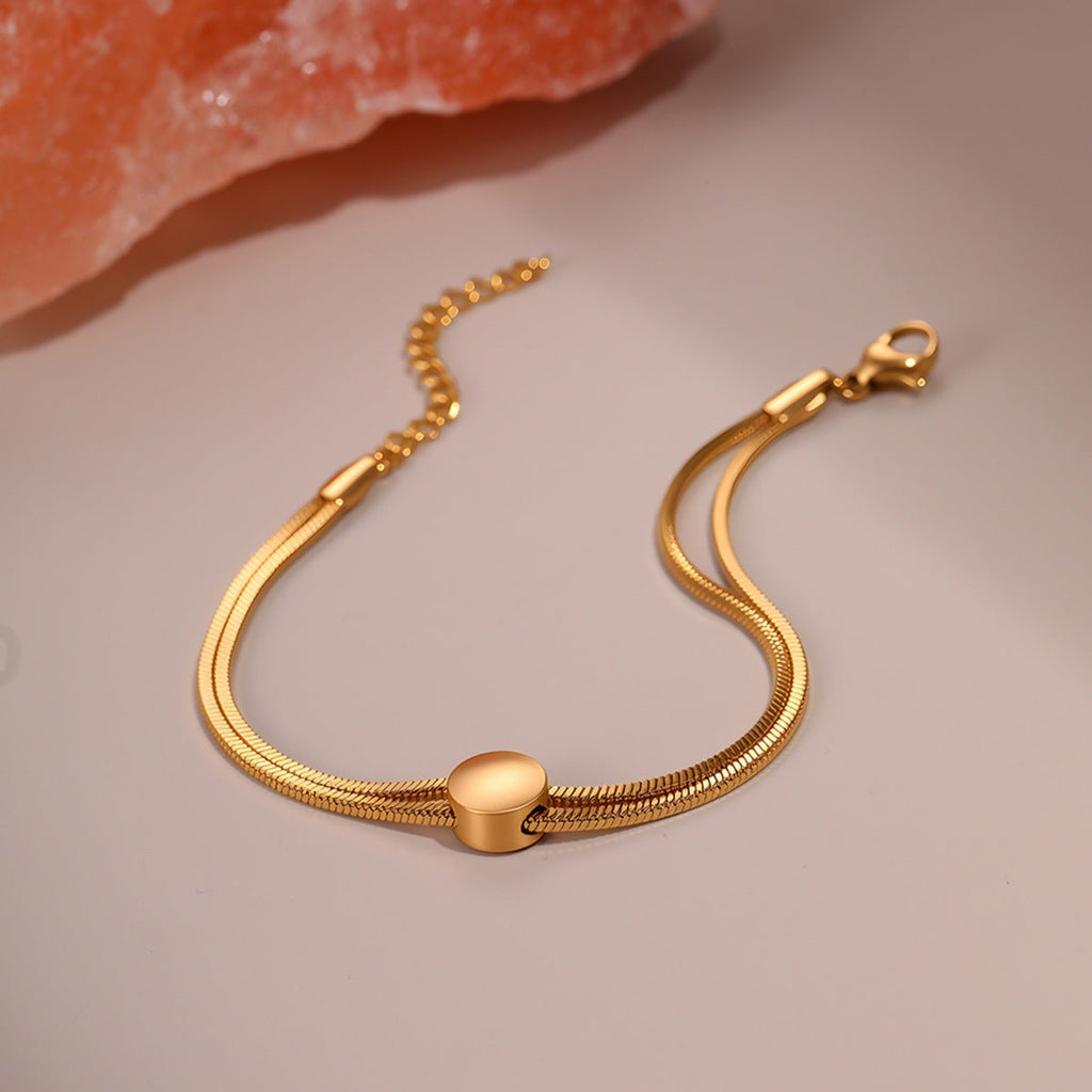 Women's Minimalist 18K Gold Plated Titanium Snake Chain Bracelet