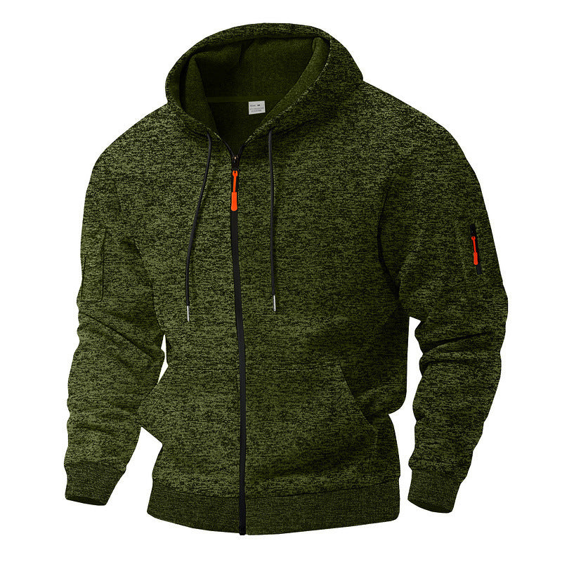Warm Vintage Cationic Cargo Hoodie | Heavy Fleece-Lined Trendy Sports Sweater