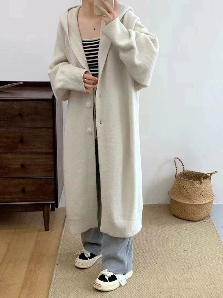 Women's Over-the-Knee Knit Cardigan Coat