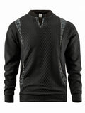 Men's Contrast Color Pullover Sweater | Casual Knit Jumper Top