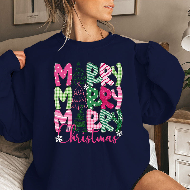 Festive Christmas Character Print Loose Fit Sweatshirt