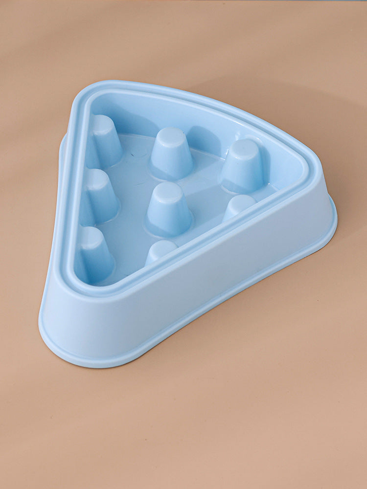 Pet Slow Feeder: Cartoon Pizza Single Bowl for Healthy Eating & Digestion