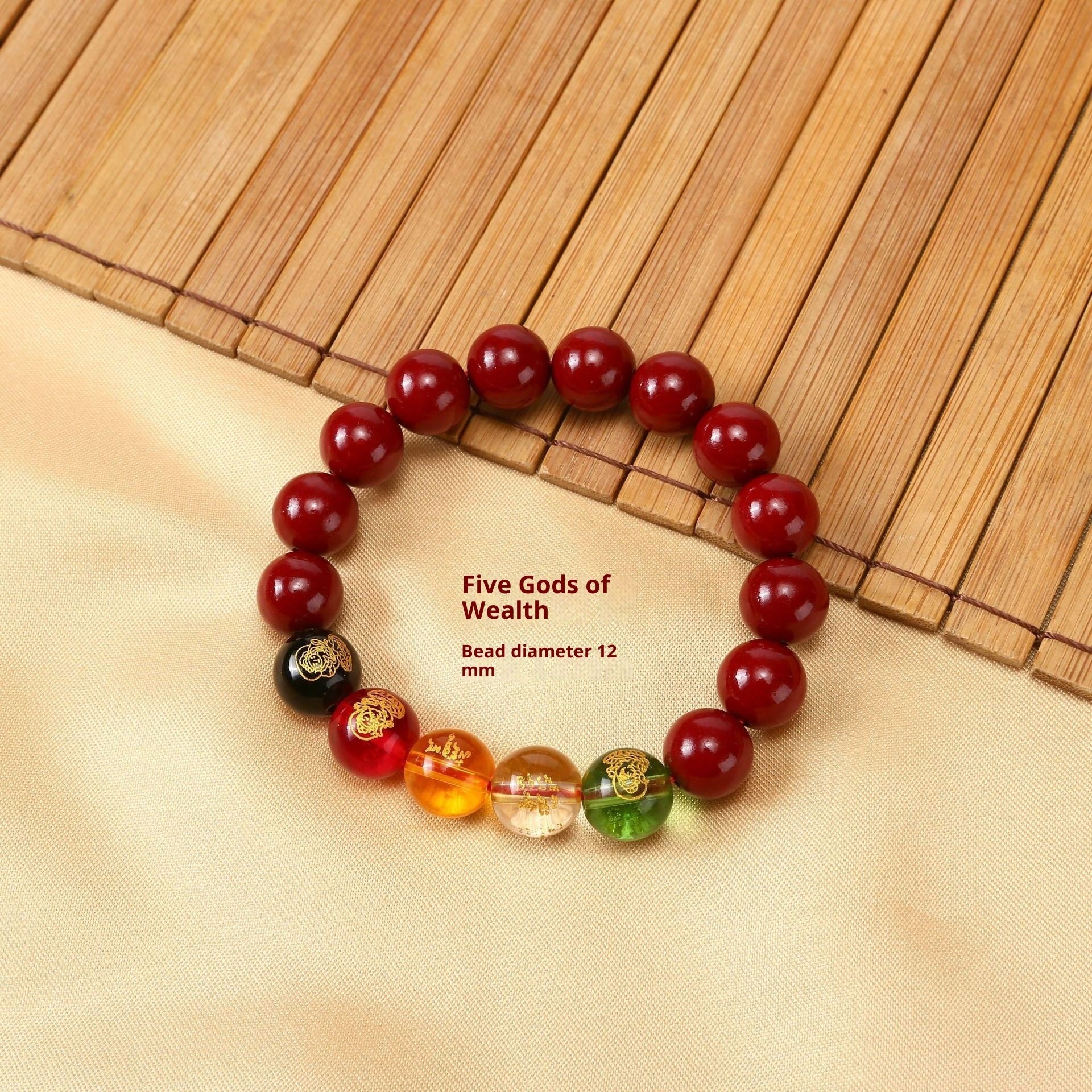 New Five Gods of Wealth Cinnabar Lucky Bead Bracelet