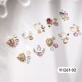 Women's Fashion Heart Gem Nail Rhinestone Set
