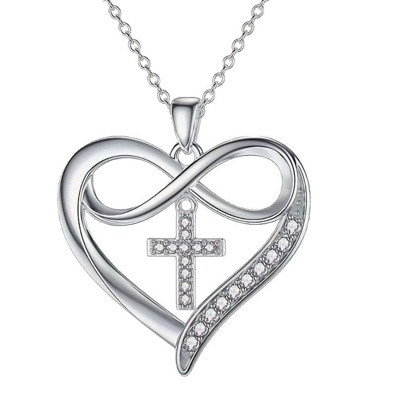 Minimalist Heart & Cross Design Necklace for Women