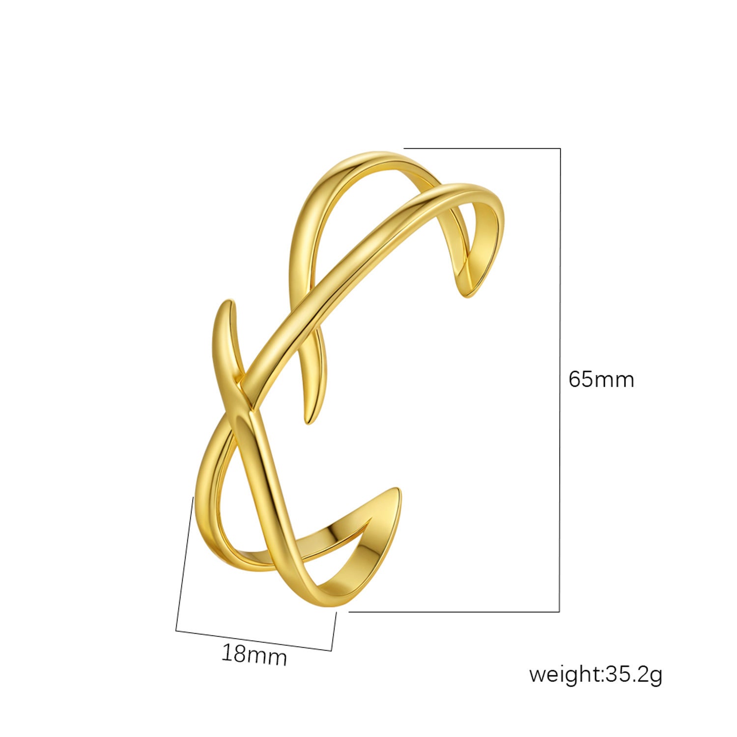 Chic Women's Open-End Stainless Steel C-Shaped Cuff Bracelet