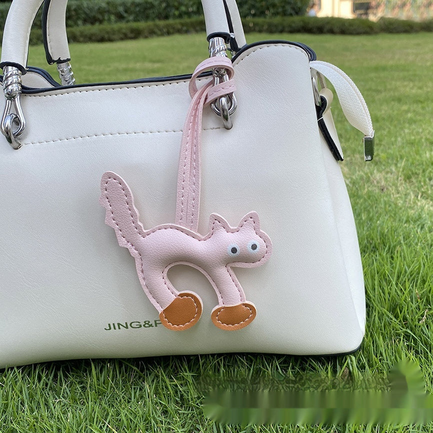 Cute Women's Mini Leather Cat Handbag/Purse Pendant