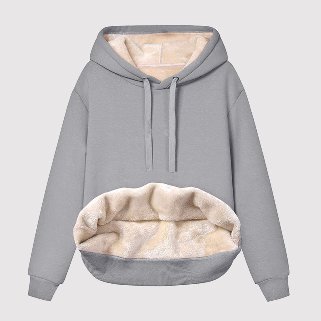 Casual Drawstring Hooded Fleece Sweatshirt